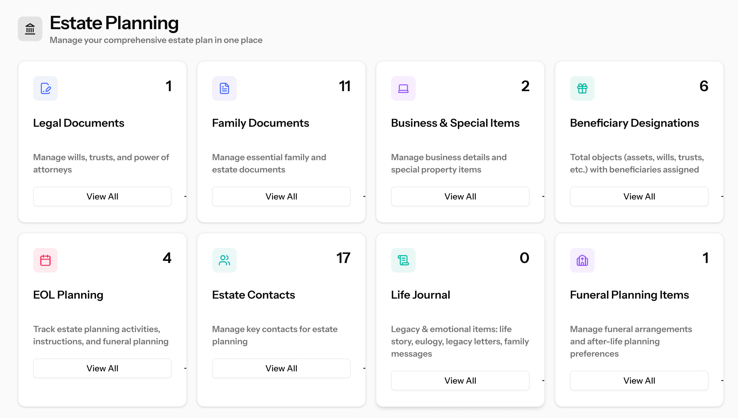 Estate Planning Dashboard