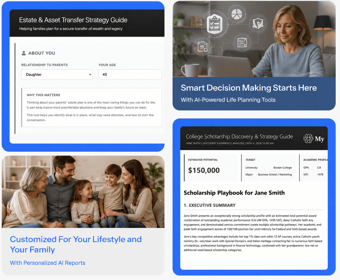AI Life Planning Guides sample reports and personalized insights